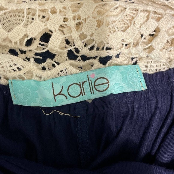 Karlie Knit Blue with‎ Crochet Back Maxi Dress Size Medium Pre-owned - Picture 5 of 8